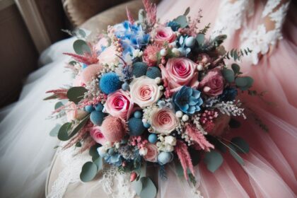 27 Pink and Blue Wedding Bouquet Ideas