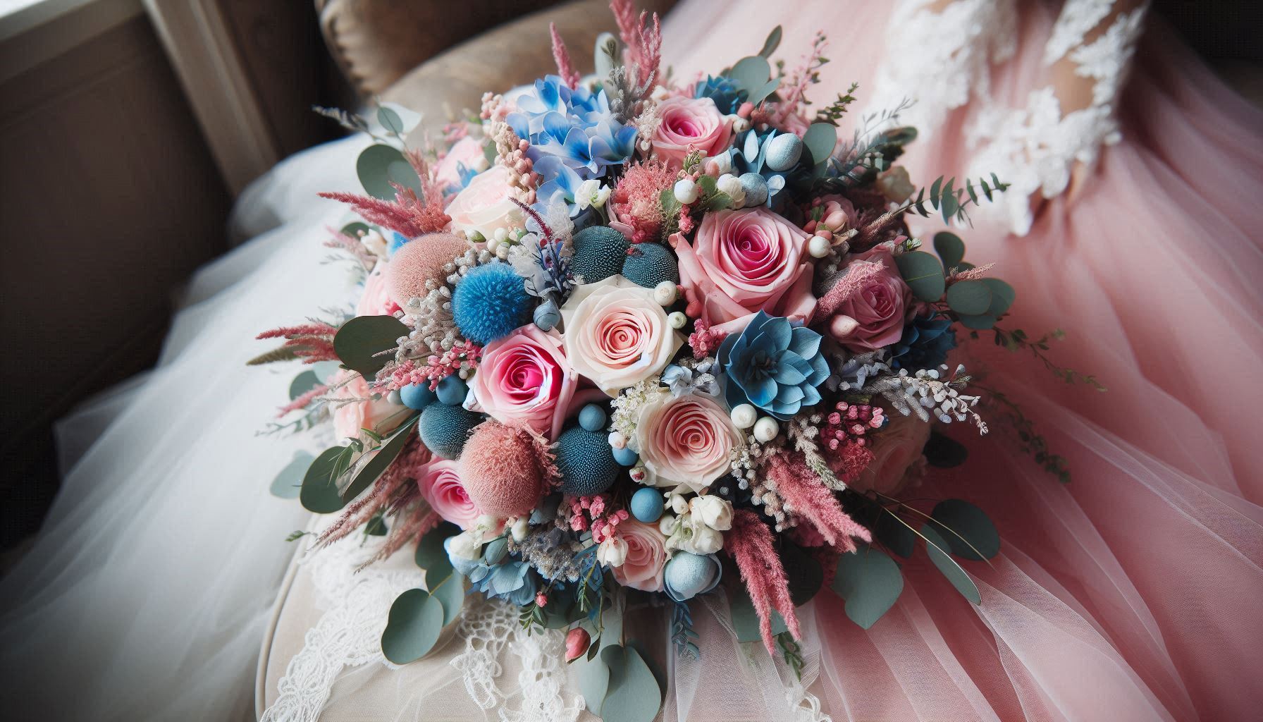 27 Pink and Blue Wedding Bouquet Ideas