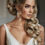 26 Wedding Hairstyles Stunning With Deep V Dress