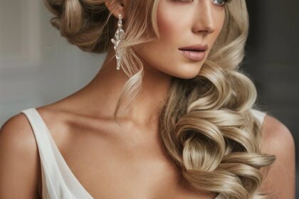 26 Wedding Hairstyles Stunning With Deep V Dress