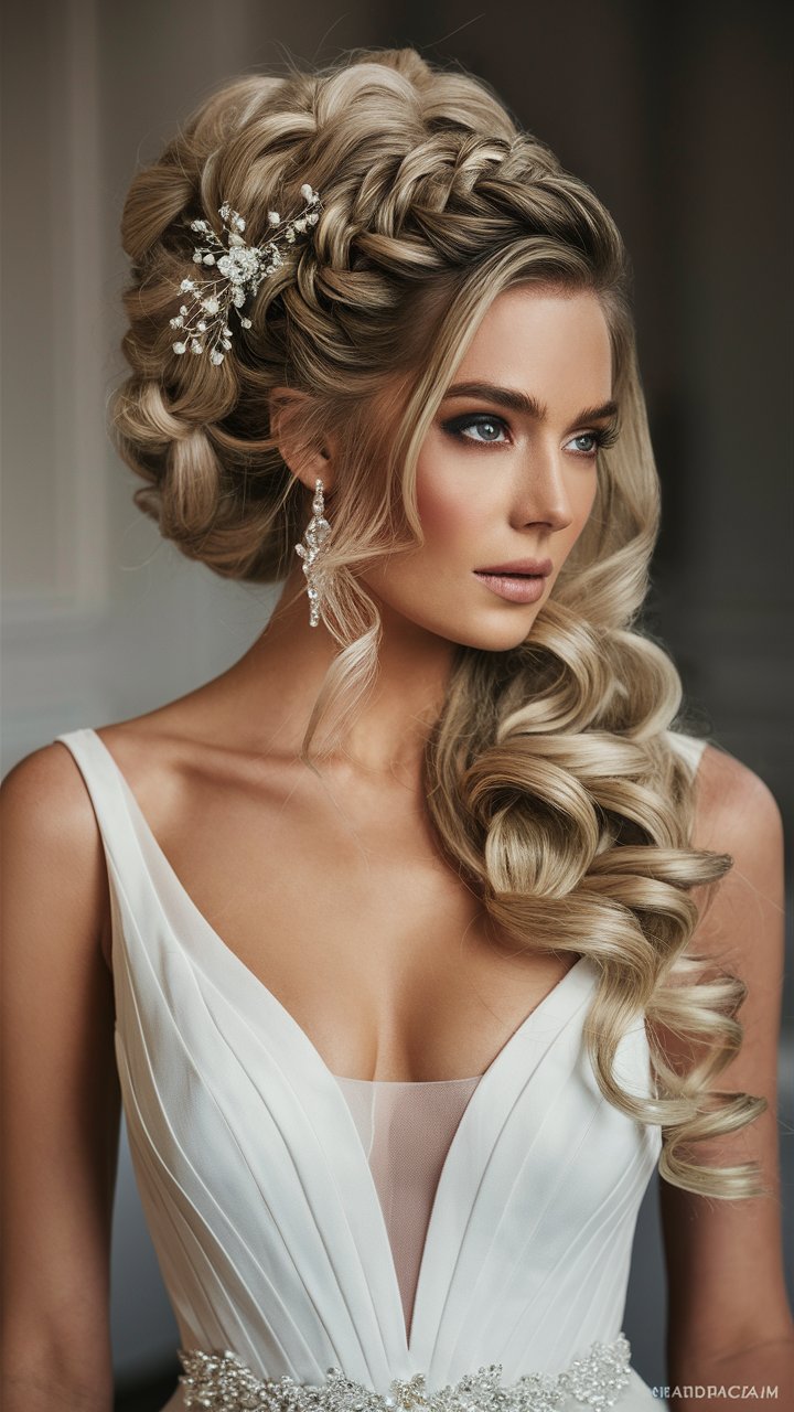 26 Wedding Hairstyles Stunning With Deep V Dress